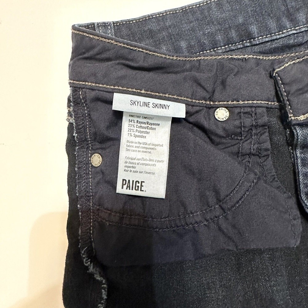 Paige Jeans Womens Size 26 Blue Skyline Skinny Dark Stretch Denim - Picture 6 of 14
